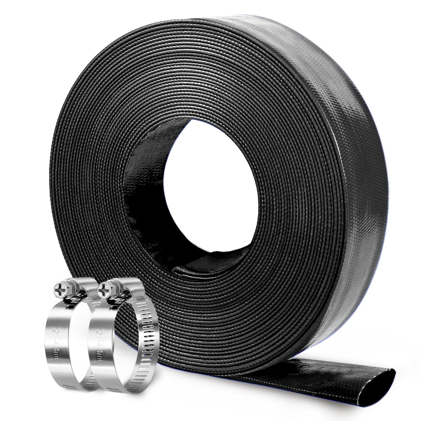 Foresee Pool Backwash Discharge Hose Heavy Duty Reinforced, PVC Lay-Flat Water Hose