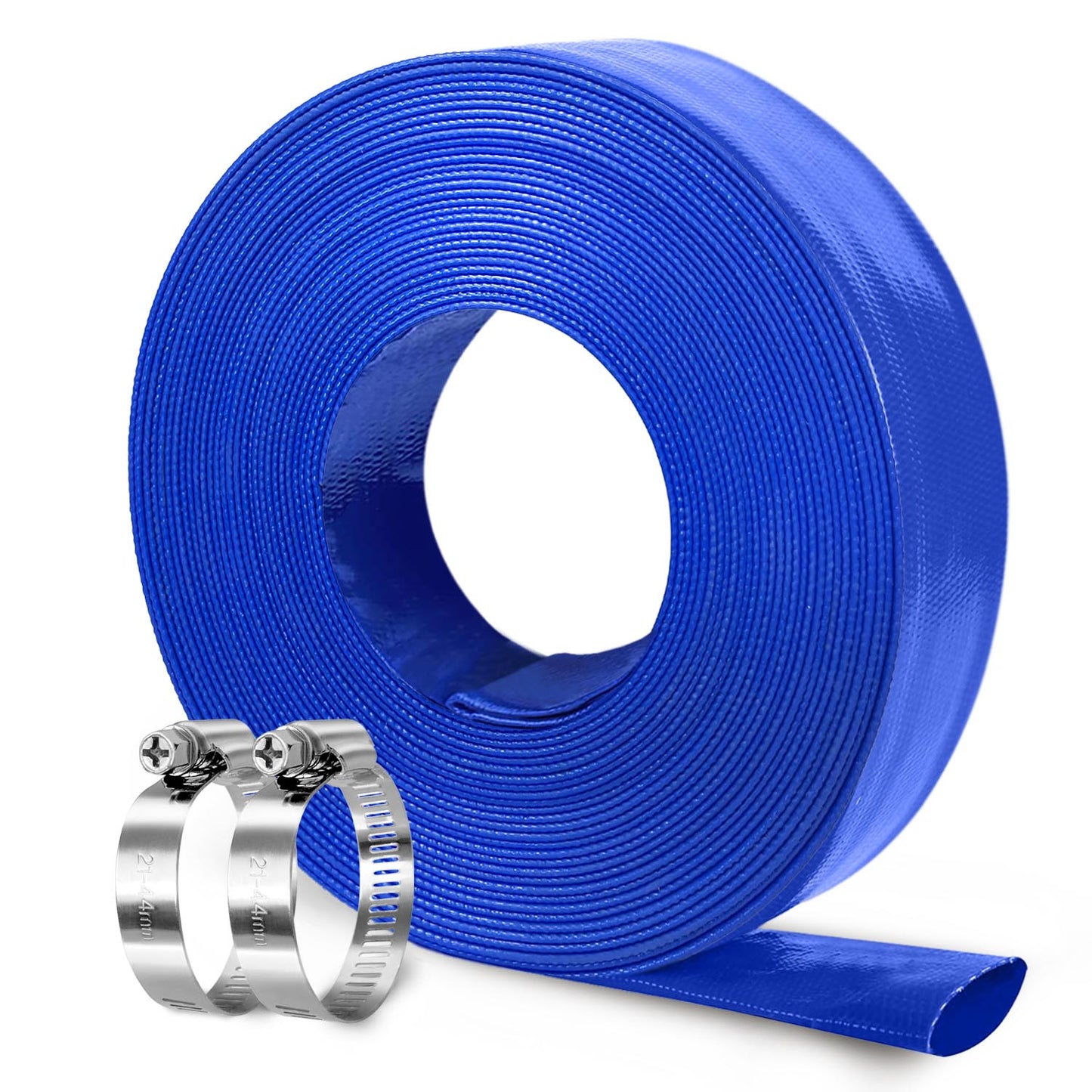 Foresee Pool Backwash Discharge Hose Heavy Duty Reinforced, PVC Lay-Flat Water Hose