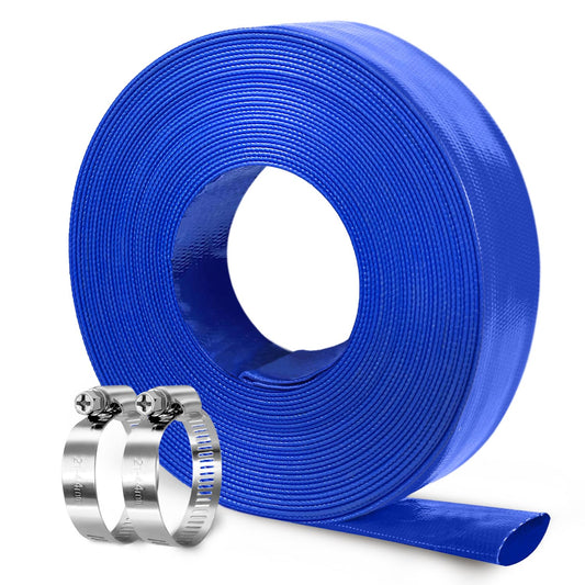 Foresee Pool Backwash Discharge Hose Heavy Duty Reinforced, PVC Lay-Flat Water Hose