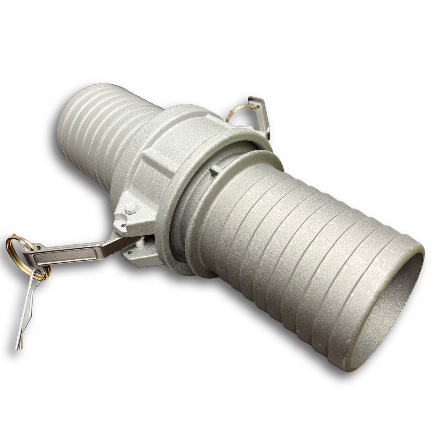 Foresee Camlock Type C and E Coupling Set, Aluminum Global Cam and Groove Hose Fittings (Male and Female) with Rubber Gasket and 4 Heavy Duty Hose Clamps