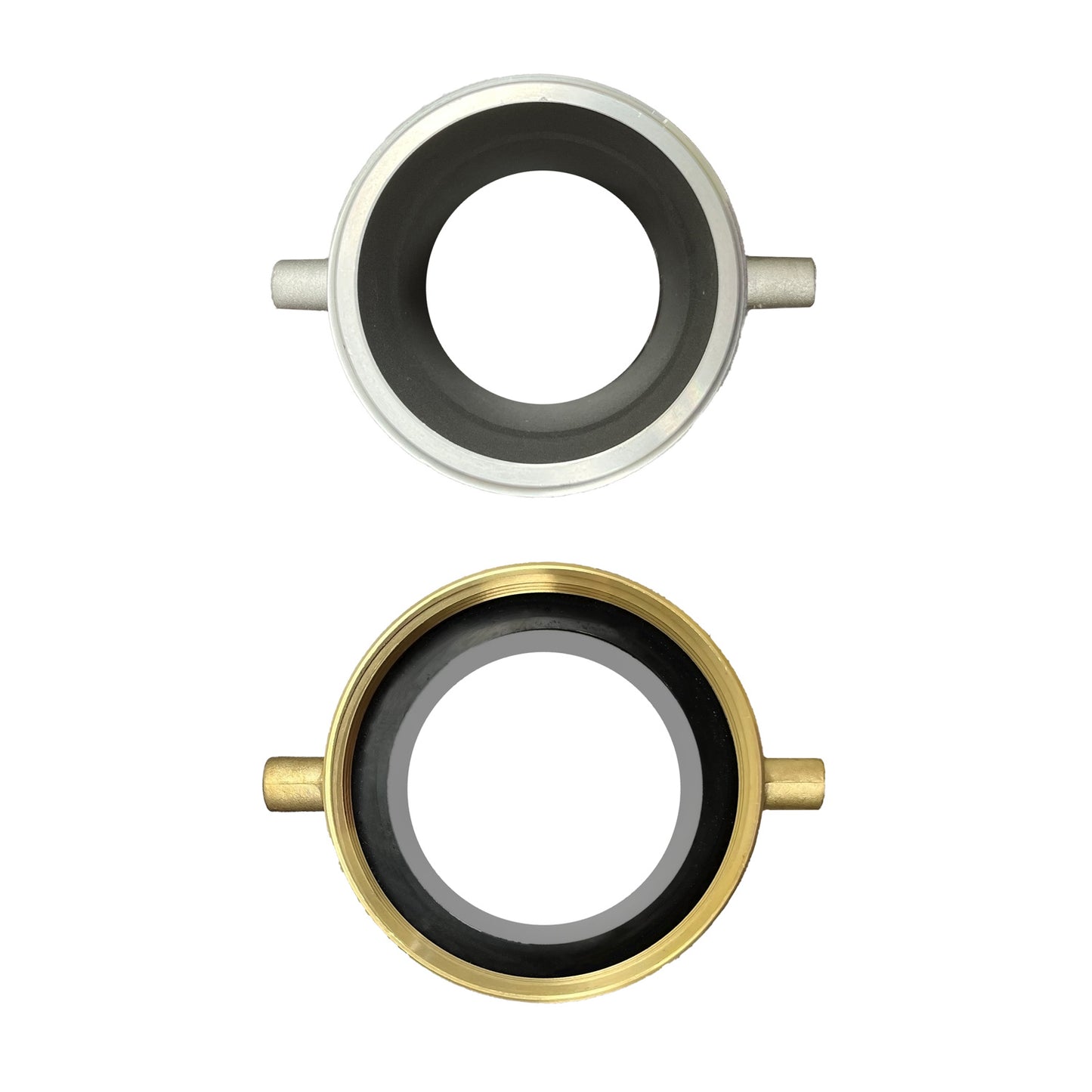 Foresee Pin Lug Hose Shank Coupling Set, Aluminum Hose Fittings (Male and Female) with Rubber Gasket and 4 Heavy Duty Hose Clamps