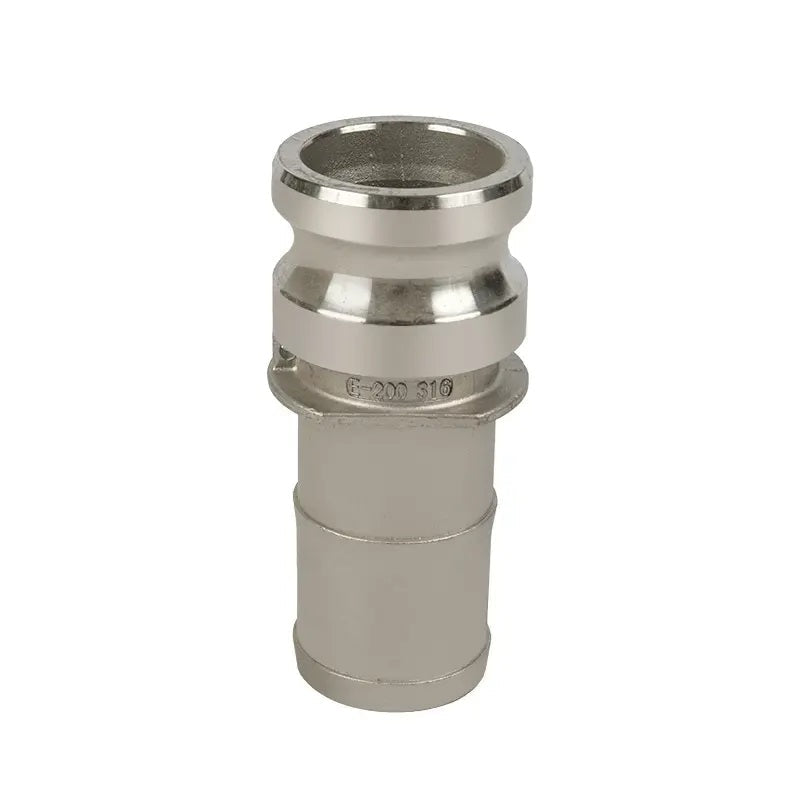 2" Type E Camlock Male Adapter X Hose Barb – 304 Stainless Steel, MVF Inc E200SS304