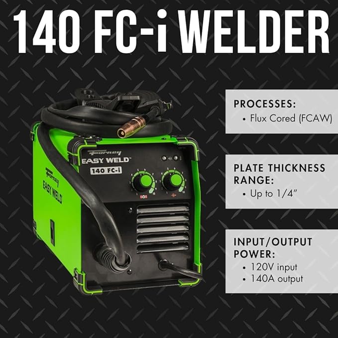 FORNEY Easy Weld 140 Amp 120-Volt Flux-Cored Wire Feed Welder (No Gas Needed)