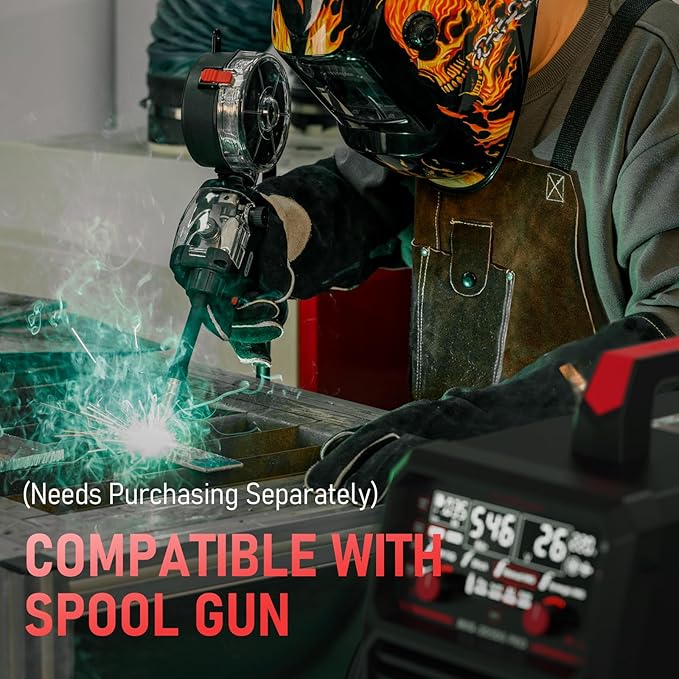 YESWELDER MIG-205DS MIG Welder, 200Amp 110/220V Dual Voltage MIG Welding Machine, 5 in 1 Gas MIG/Flux Core MIG/Spool Gun MIG/Lift TIG/Stick Multiprocess Aluminum MIG Welder, Spool Gun Compatible