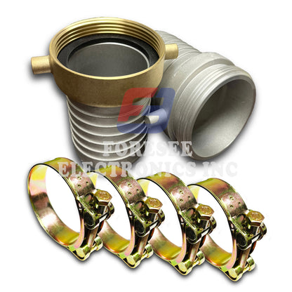 Pin Lug 1.5 in inch Hose Shank Coupling Kit Aluminum Hose Fittings 4 Hose Clamps