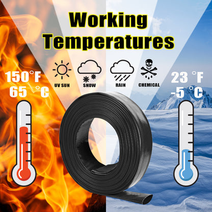 Pin Lug Fittings 3" in inch x 25 ft Lay-Flat Discharge Backwash Pump Hose