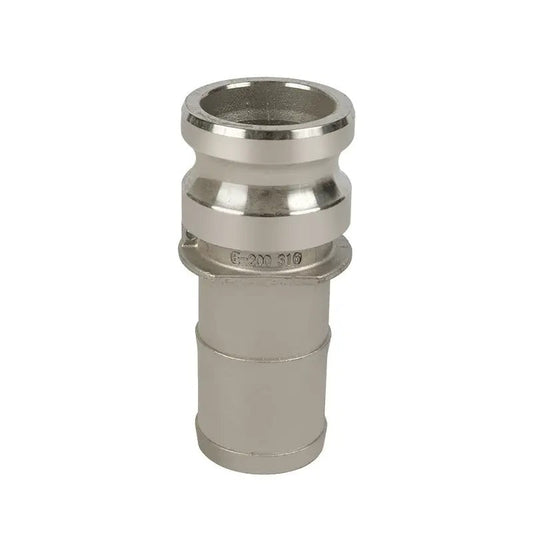 Stainless Steel Camlock Couplings Type-E 1" Male Adapter x Hose Shank SS316